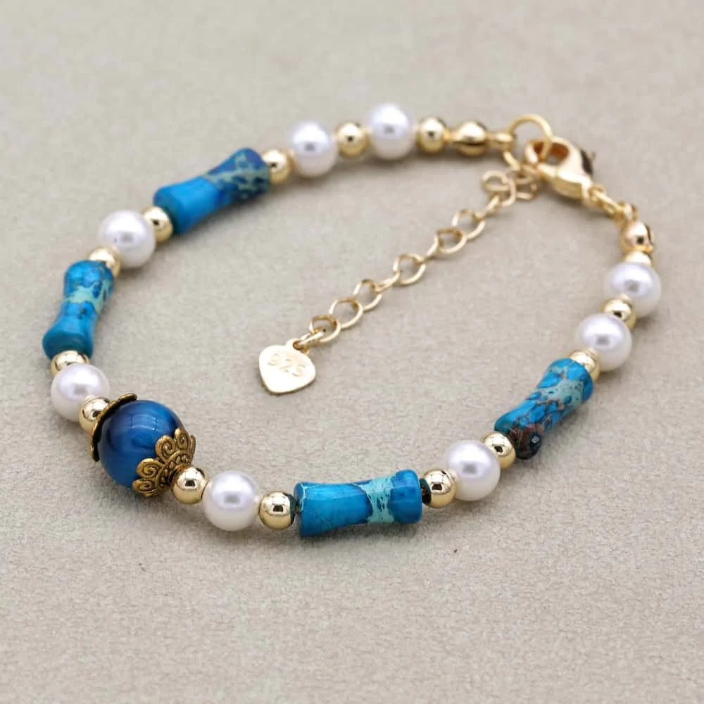 Shell Pearl & Imperial Stone Bracelet