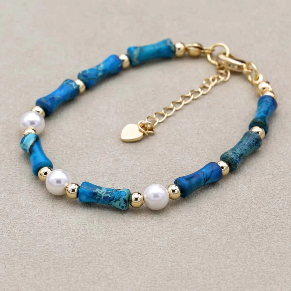 Shell Pearl & Imperial Stone Bracelet