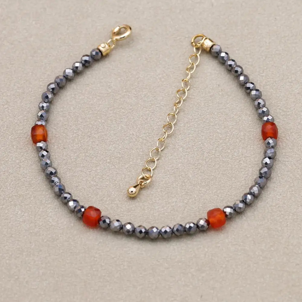Garnet Beaded Bracelet
