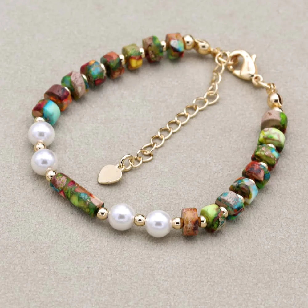 Shell Pearl & Imperial Stone Bracelet