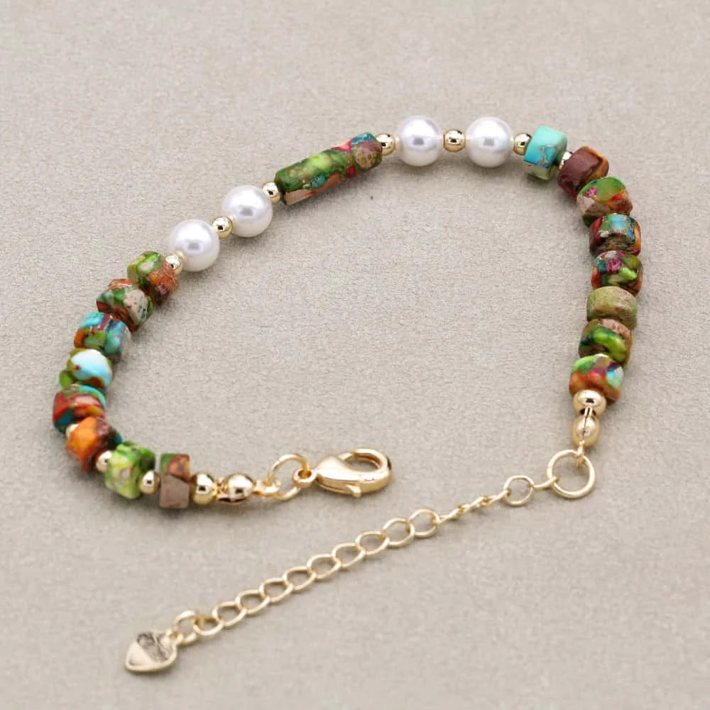 Shell Pearl & Imperial Stone Bracelet