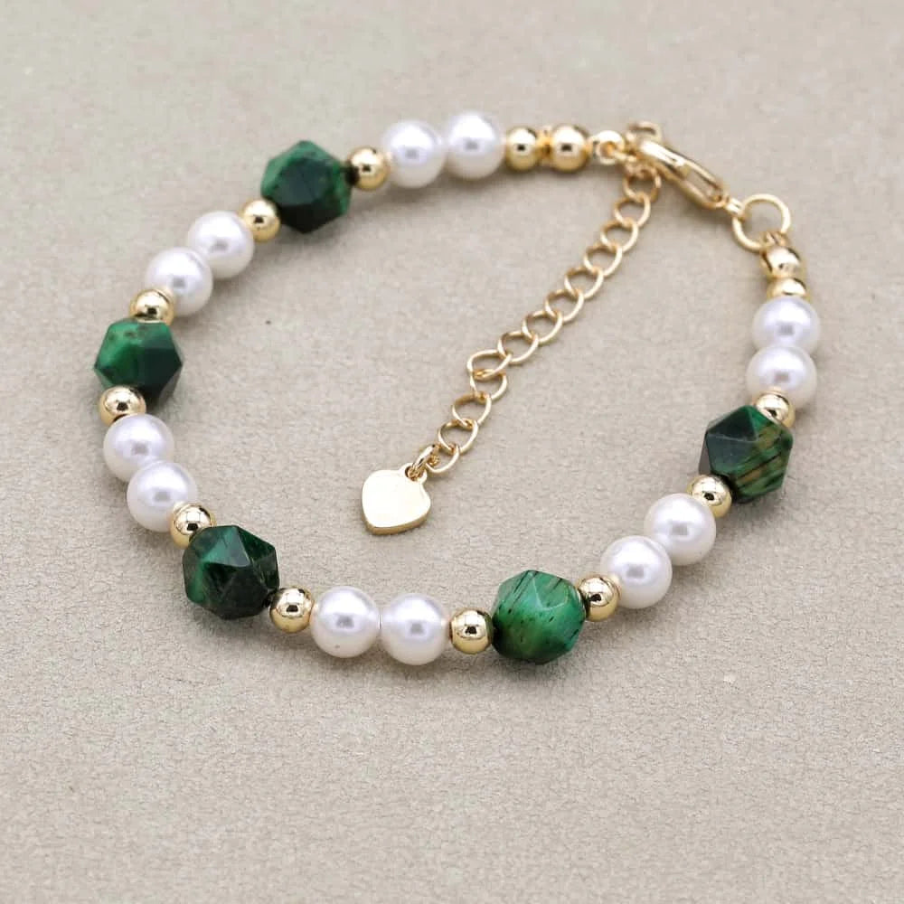 Shell Pearl & Imperial Stone Bracelet