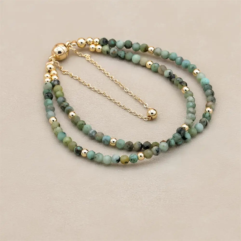Blue Sandstone Beaded Bracelet