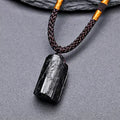 Raw Black Tourmaline Pendant Necklace