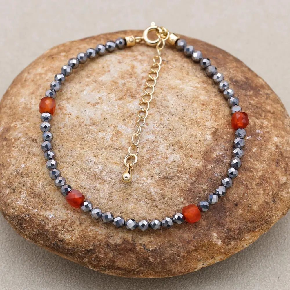 Gold Sandstone Beaded Bracelet