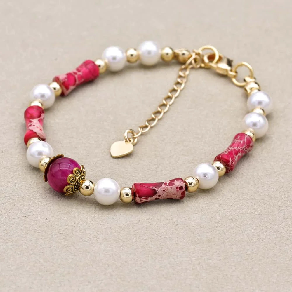 Shell Pearl & Imperial Stone Bracelet
