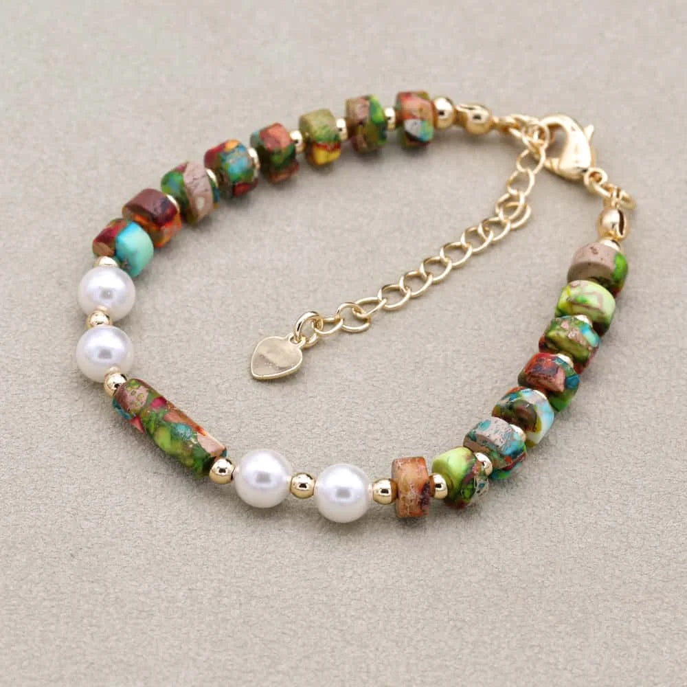 Shell Pearl & Imperial Stone Bracelet