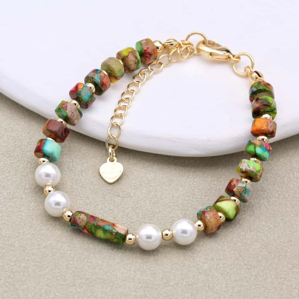 Shell Pearl & Imperial Stone Bracelet