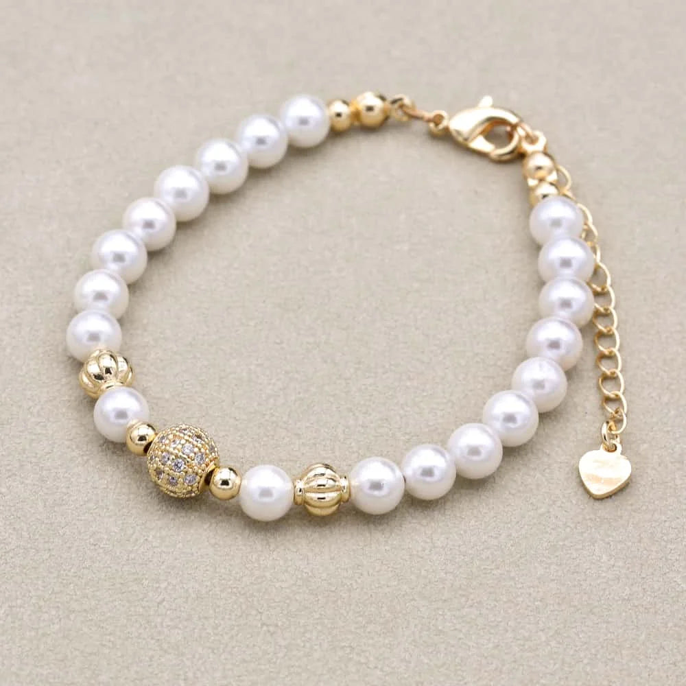 Shell Pearl & Imperial Stone Bracelet