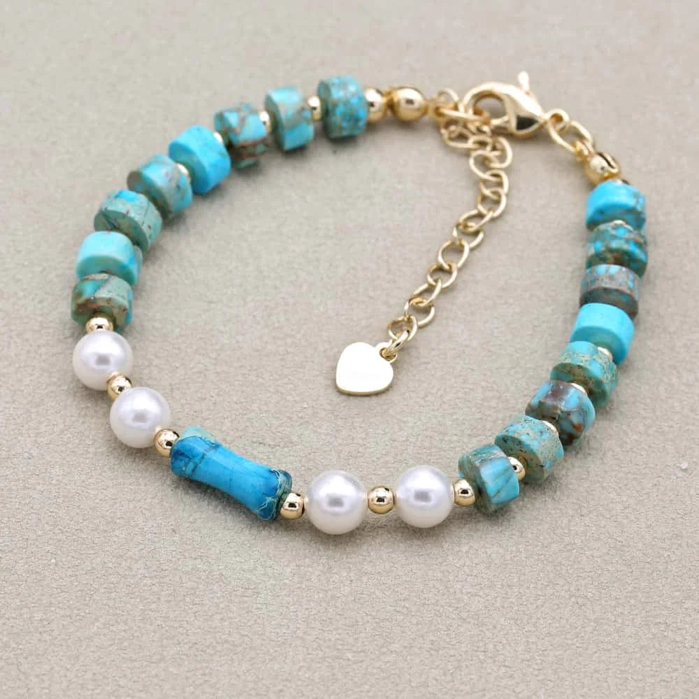 Shell Pearl & Imperial Stone Bracelet